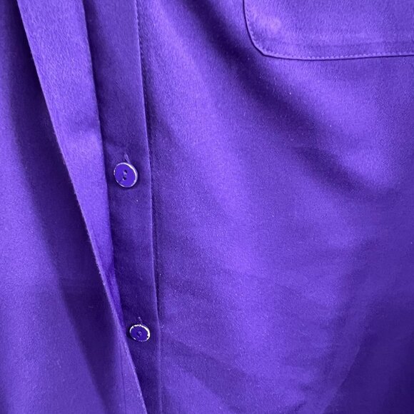 Chicos Women Top 1 Medium Button Front Roll Tab Long Sleeve Shirt Pocket - Picture 3 of 12